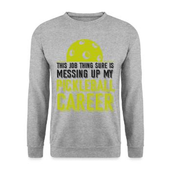 Pickleball This Job Thing Sure Is - Unisex Sweatshirt - salt & pepper - Front - Alina (178cm) & Michal (187cm)
