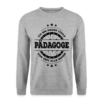 Pädagoge Kollegen Geburtstag Pädagogik Geschenk - Unisex Pullover - Weißgrau meliert - Vorne - Alina (178cm) & Michal (187cm)