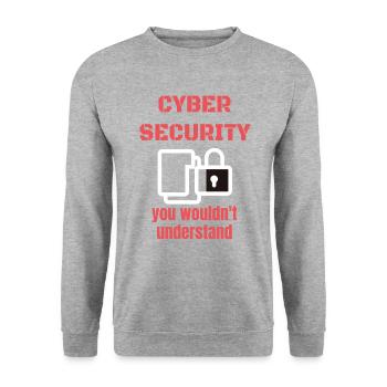 Cybersecurity - IT Security Computer Scientist - Unisex Sweatshirt - salt & pepper - Front - Alina (178cm) & Michal (187cm)