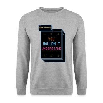 Cybersecurity - IT Security Computer Scientist - Unisex Sweatshirt - salt & pepper - Front - Alina (178cm) & Michal (187cm)