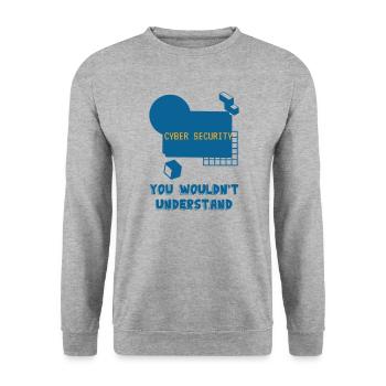 Cybersecurity - IT-Sicherheit Informatiker - Unisex Pullover - Weißgrau meliert - Vorne - Alina (178cm) & Michal (187cm)