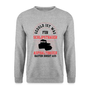 Asphaltbauer rasten direkt aus Asphaltierer - Unisex Pullover - Weißgrau meliert - Vorne - Alina (178cm) & Michal (187cm)