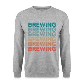 Retro Graphic Homebrewing Winemaking Brewery Craft - Unisex Pullover - Weißgrau meliert - Vorne - Alina (178cm) & Michal (187cm)