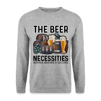 The Beer Necessities Mother Natures Recipes Homebr - Unisex Pullover - Weißgrau meliert - Vorne - Alina (178cm) & Michal (187cm)