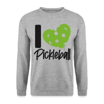 Pickleball Heart I Love Pickleball - Unisex Sweatshirt - salt & pepper - Front - Alina (178cm) & Michal (187cm)