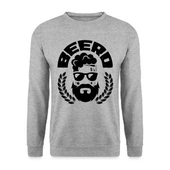 Beerd Graphic Homebrewing Winemaking Brewery Craft - Unisex Pullover - Weißgrau meliert - Vorne - Alina (178cm) & Michal (187cm)
