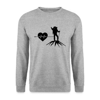 Mountaineering heartbeat - Unisex Sweatshirt - salt & pepper - Front - Alina (178cm) & Michal (187cm)