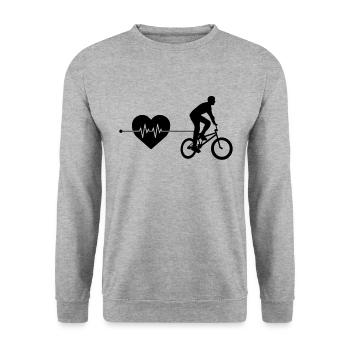 Battement de cœur BMX - Sweat-shirt Unisexe - gris chiné - Devant - Alina (178cm) & Michal (187cm)