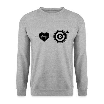 Battements de cœur de fléchettes - Sweat-shirt Unisexe - gris chiné - Devant - Alina (178cm) & Michal (187cm)