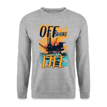 Offshore Life - Unisex Pullover - Weißgrau meliert - Vorne - Alina (178cm) & Michal (187cm)