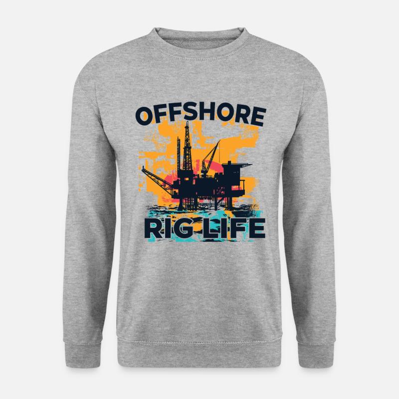 Offshore Rig Life - Unisex Pullover - Weißgrau meliert