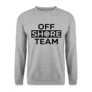 Off Shore Team - Unisex Pullover - Weißgrau meliert - Vorne - Alina (178cm) & Michal (187cm)