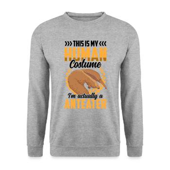 Costume de fourmilier Ours mangeur de fourmis - Sweat-shirt Unisexe - gris chiné - Devant - Alina (178cm) & Michal (187cm)