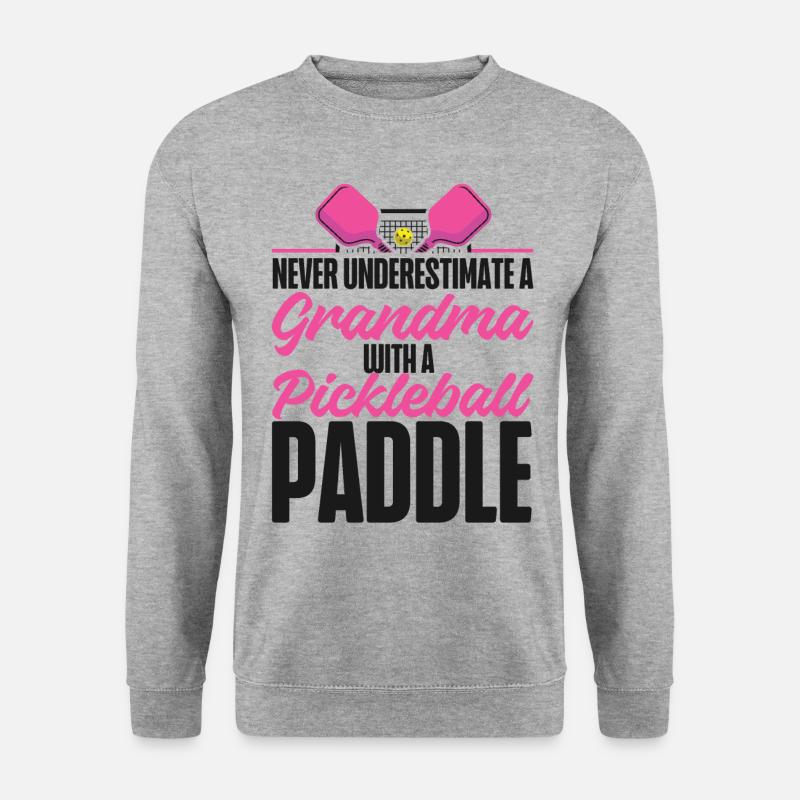Pickleball Grandma Never - Unisex Pullover - Weißgrau meliert
