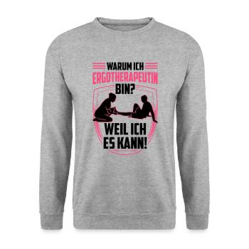 Ergotherapeutin weil ich kann Ergotherapie - Unisex Pullover - Weißgrau meliert - Vorne - Alina (178cm) & Michal (187cm)
