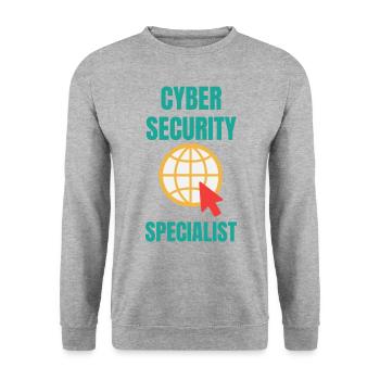 Cybersecurity - IT Security Computer Scientist - Unisex Sweatshirt - salt & pepper - Front - Alina (178cm) & Michal (187cm)