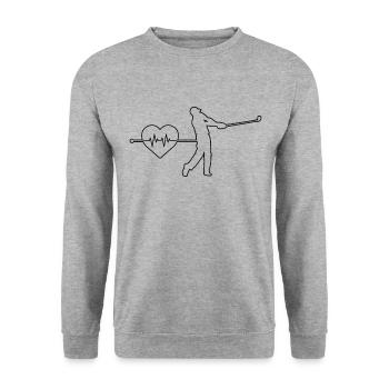 Golf heartbeat - Unisex Sweatshirt - salt & pepper - Front - Alina (178cm) & Michal (187cm)