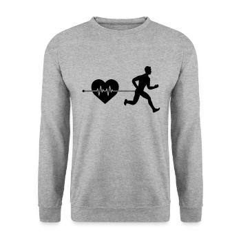 Rythme cardiaque de jogging - Sweat-shirt Unisexe - gris chiné - Devant - Alina (178cm) & Michal (187cm)