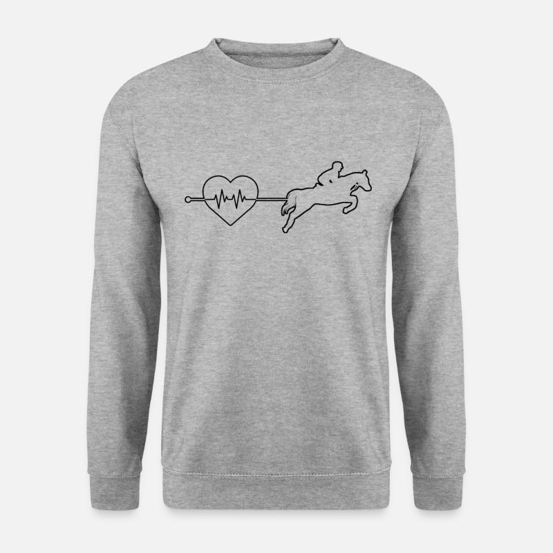 Pferd Herzschlag - Unisex Pullover - Weißgrau meliert
