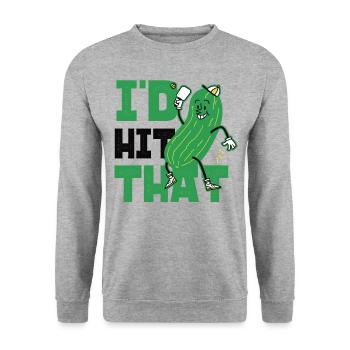 Pickleball Pickle I'd Hit That - Unisex Sweatshirt - salt & pepper - Front - Alina (178cm) & Michal (187cm)