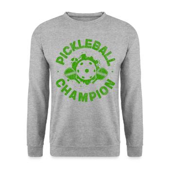 Pickleball Pickleball Champion - Unisex Pullover - Weißgrau meliert - Vorne - Alina (178cm) & Michal (187cm)