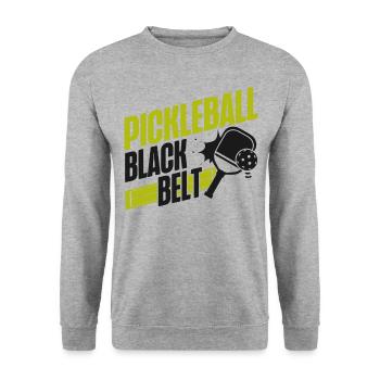 Pickleball Pickleball Black Belt - Sweat-shirt Unisexe - gris chiné - Devant - Alina (178cm) & Michal (187cm)