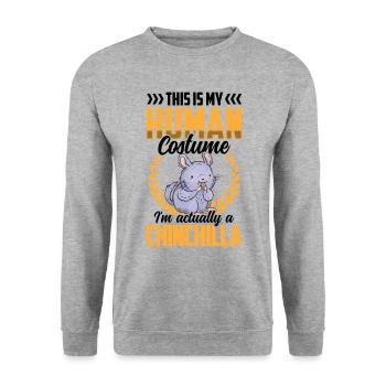 Chinchilla juste un chinchilla de rongeur costume - Sweat-shirt Unisexe - gris chiné - Devant - Alina (178cm) & Michal (187cm)