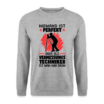 Vermessungstechniker sind perfekt Vermesser - Unisex Pullover - Weißgrau meliert - Vorne - Alina (178cm) & Michal (187cm)
