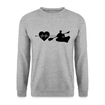 Canoe Kayak Heartbeat - Unisex Sweatshirt - salt & pepper - Front - Alina (178cm) & Michal (187cm)