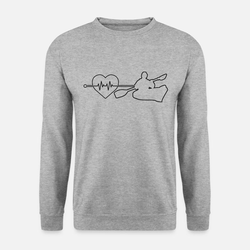 Kanu Kayak Herzschlag - Unisex Pullover - Weißgrau meliert