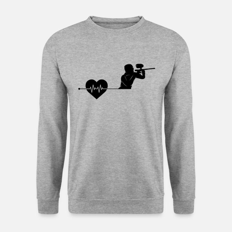 Paintball Herzschlag - Unisex Pullover - Weißgrau meliert