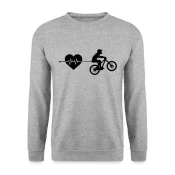 Battement de cœur du VTT - Sweat-shirt Unisexe - gris chiné - Devant - Alina (178cm) & Michal (187cm)