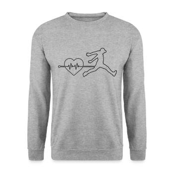 Parkour heartbeat - Unisex Sweatshirt - salt & pepper - Front - Alina (178cm) & Michal (187cm)