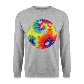 Pickleball Tie Dye Retro 80s 90s - Unisex Sweatshirt - salt & pepper - Front - Alina (178cm) & Michal (187cm)