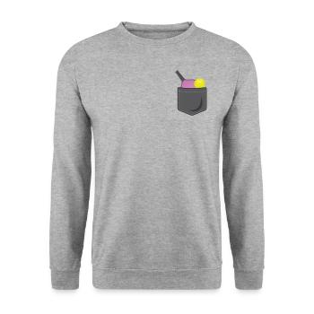 Pickleball Pocket - Unisex Pullover - Weißgrau meliert - Vorne - Alina (178cm) & Michal (187cm)
