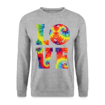 Pickleball Tie Dye 80s90s Love - Sweat-shirt Unisexe - gris chiné - Devant - Alina (178cm) & Michal (187cm)