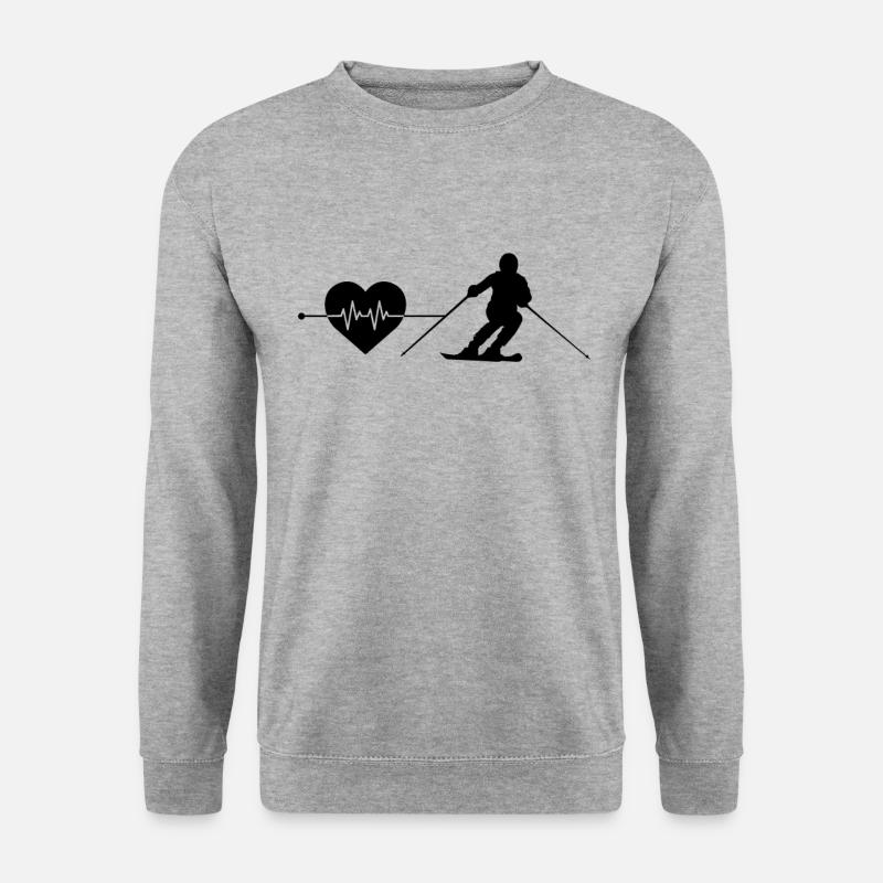 Rythme cardiaque de ski - Sweat-shirt Unisexe - gris chiné
