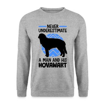 Femme avec Hovawart Hofwächter Hovi Hovawart - Sweat-shirt Unisexe - gris chiné - Devant - Alina (178cm) & Michal (187cm)