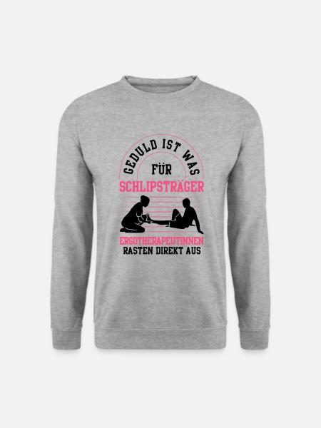 Ergotherapeutin rastet direkt aus Ergotherapie - Unisex Pullover - Weißgrau meliert