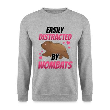 Wombat slightly distracted Australia marsupial - Unisex Sweatshirt - salt & pepper - Front - Alina (178cm) & Michal (187cm)
