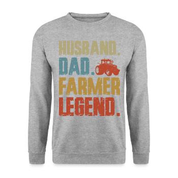 Farming Farmer Dad Father Vintage - Unisex Sweatshirt - salt & pepper - Front - Alina (178cm) & Michal (187cm)