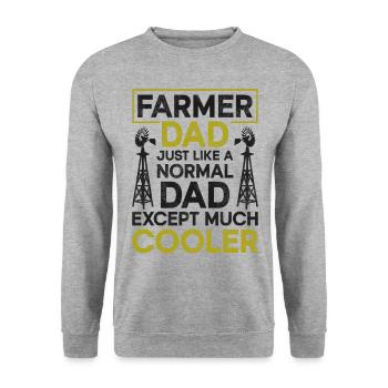 Farming Farmer Dad Father Vintage - Unisex Sweatshirt - salt & pepper - Front - Alina (178cm) & Michal (187cm)