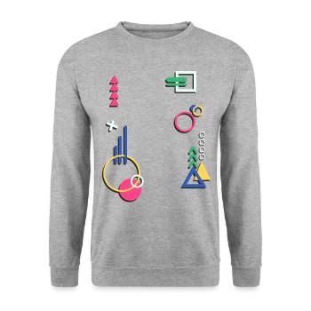 colorful art paintings colors and shapes - Unisex Sweatshirt - salt & pepper - Front - Alina (178cm) & Michal (187cm)