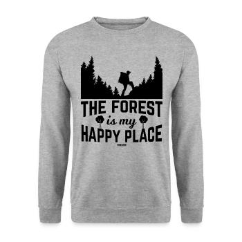 Forest Nature Camping Mountains - Unisex Sweatshirt - salt & pepper - Front - Alina (178cm) & Michal (187cm)