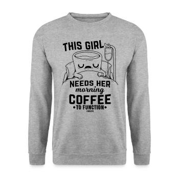 Kaffee Krankenhaus Medizin - Unisex Pullover - Weißgrau meliert - Vorne - Alina (178cm) & Michal (187cm)