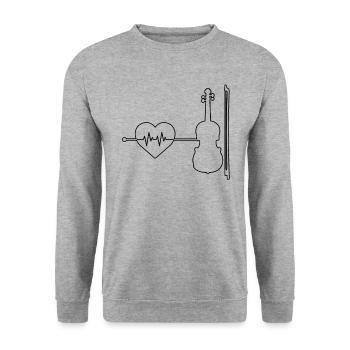 Violin Violin Heartbeat - Unisex Sweatshirt - salt & pepper - Front - Alina (178cm) & Michal (187cm)