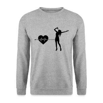 Singing heartbeat - Unisex Sweatshirt - salt & pepper - Front - Alina (178cm) & Michal (187cm)