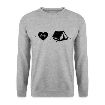 Motorhome heartbeat - Unisex Sweatshirt - salt & pepper - Front - Alina (178cm) & Michal (187cm)