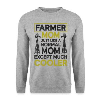 Farming Farmer Mom Mother Vintage - Unisex Pullover - Weißgrau meliert - Vorne - Alina (178cm) & Michal (187cm)