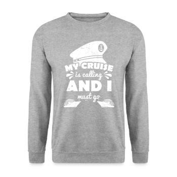 Captain boat sea funny saying - Unisex Sweatshirt - salt & pepper - Front - Alina (178cm) & Michal (187cm)